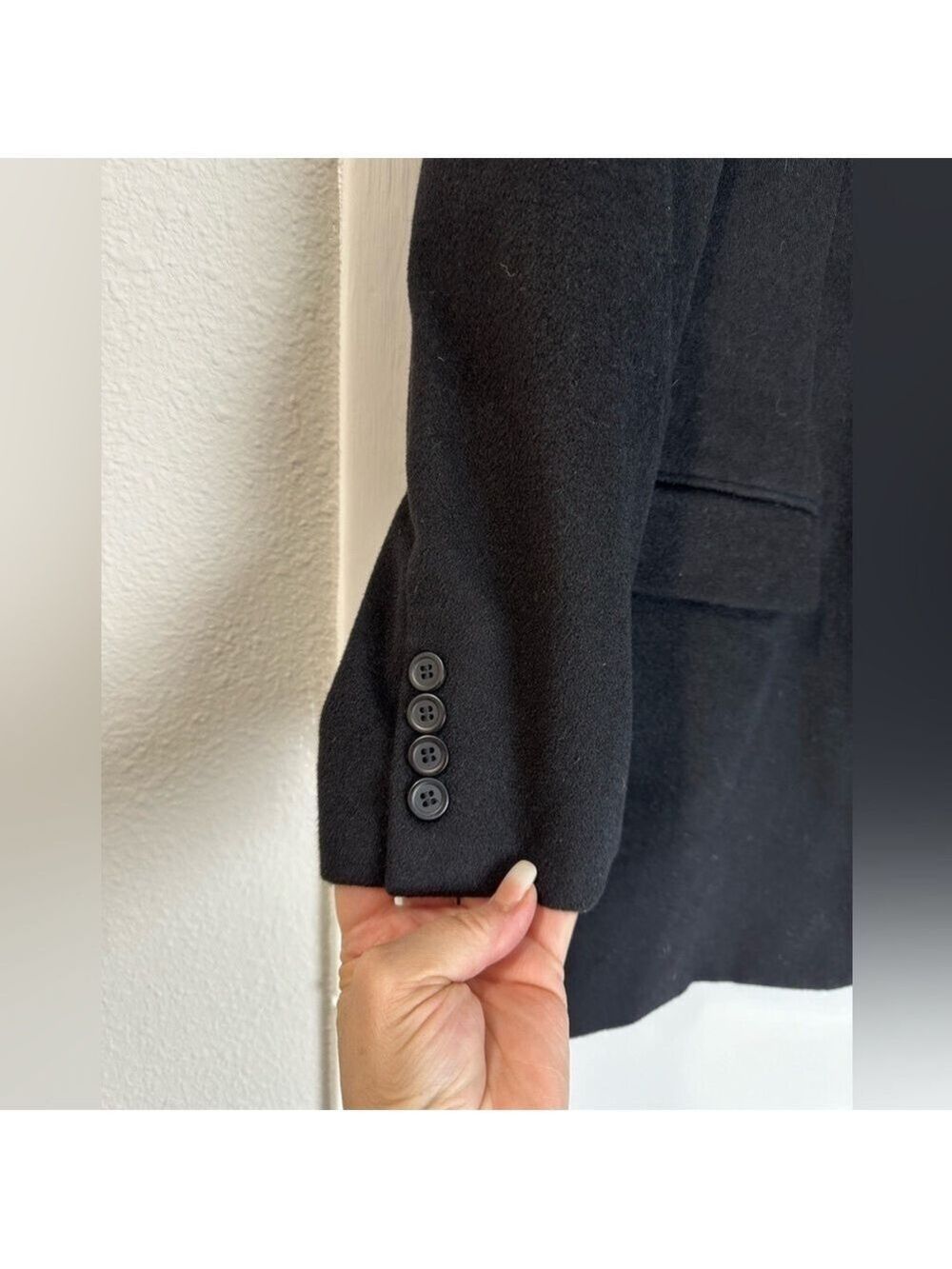 T. Harris London Blazer Cashmere Silk Wool Blend Black 2 Button Men’s Jacket - Picture 5 of 10